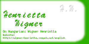 henrietta wigner business card